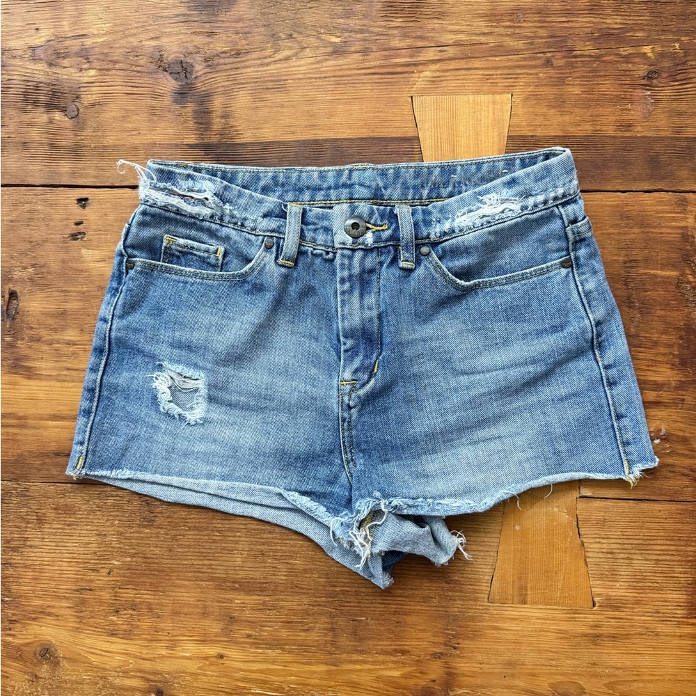 Blank NYC Blue Jean Shorts Distressed Cut-Off